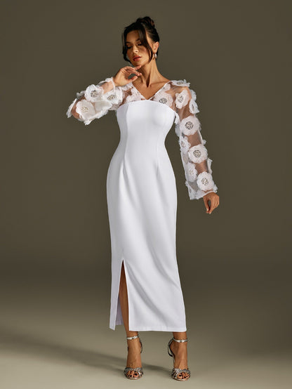 Abito Maxi Rosaire con Paillettes a Fiore