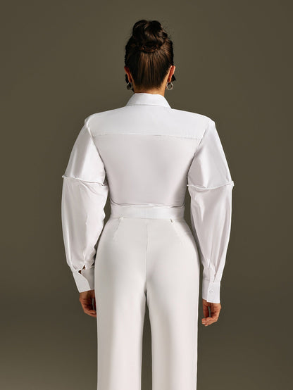 Camicia Roselani con Maniche a Palloncino e Fiocco