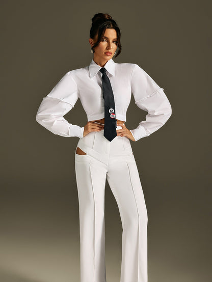 Camicia Roselani con Maniche a Palloncino e Fiocco