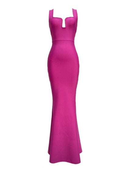 Abito Maxi Bandage Sadira In Rosa Fluo