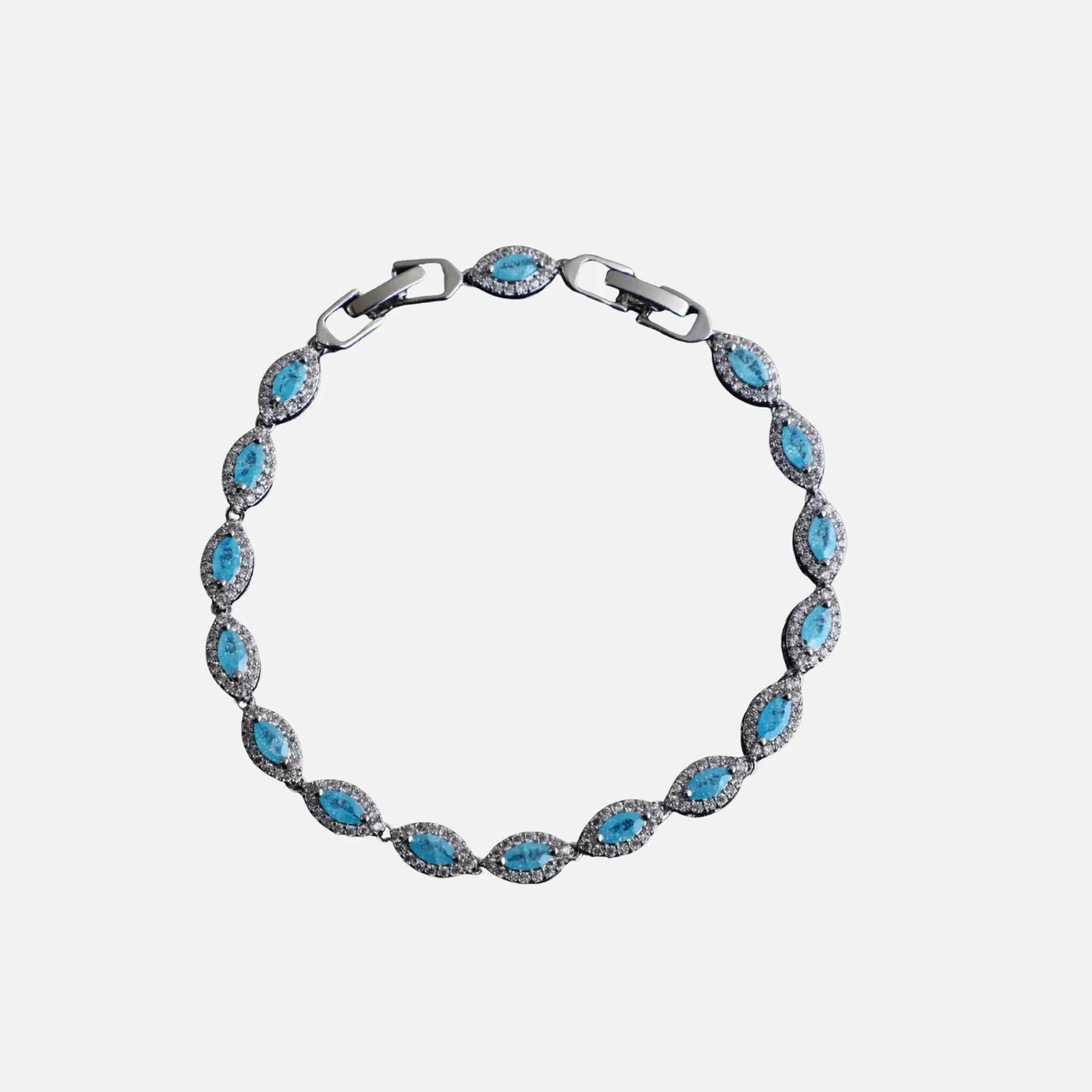 BRACCIALE CON OCCHI DA ANGELO BLU CHIARO - ARGENTO