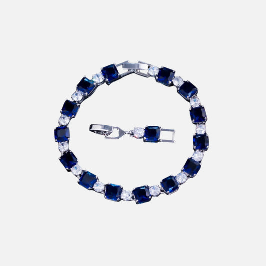 BRACCIALE CUBO BLU - ARGENTO