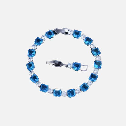 BRACCIALE CUBO BLU CHIARO - ARGENTO