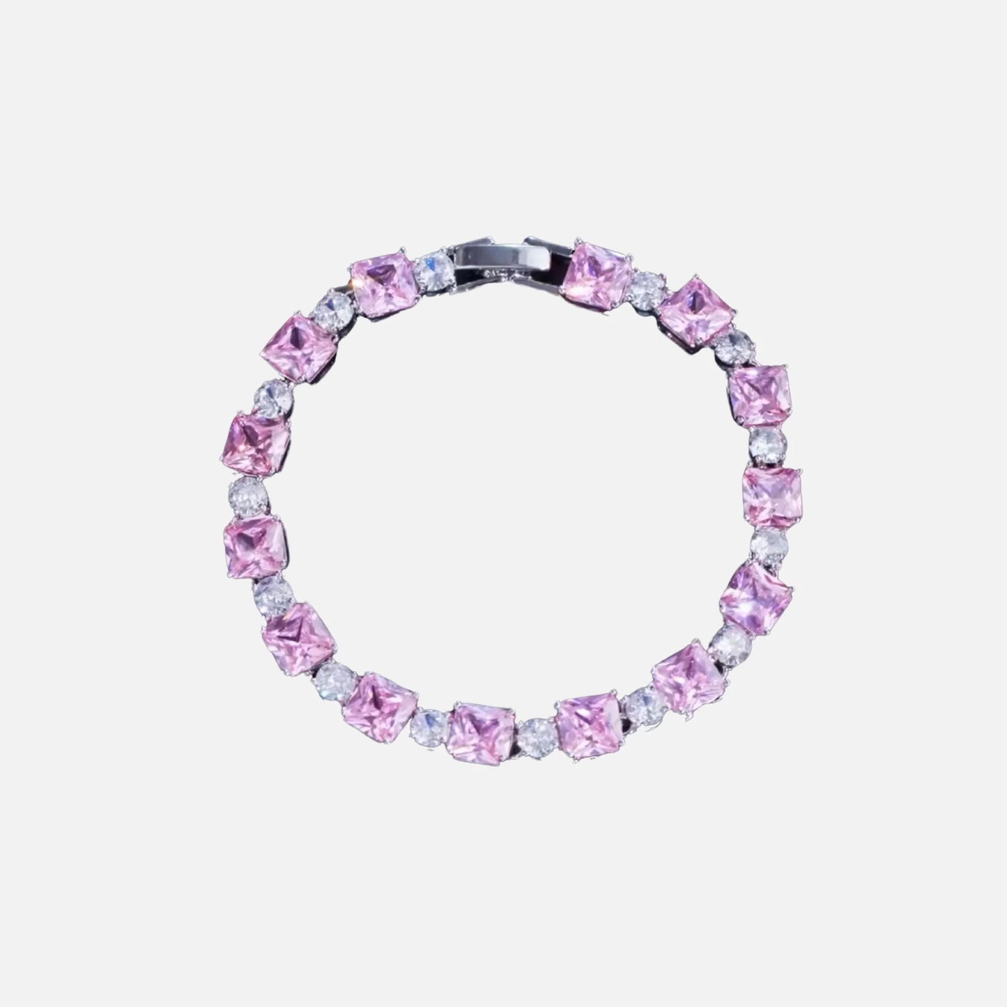 BRACCIALE CUBO ROSA - ARGENTO