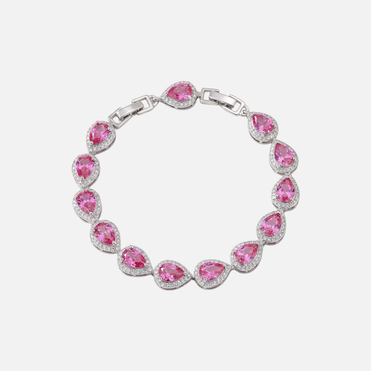 BRACCIALE A Goccia ROSA - ARGENTO