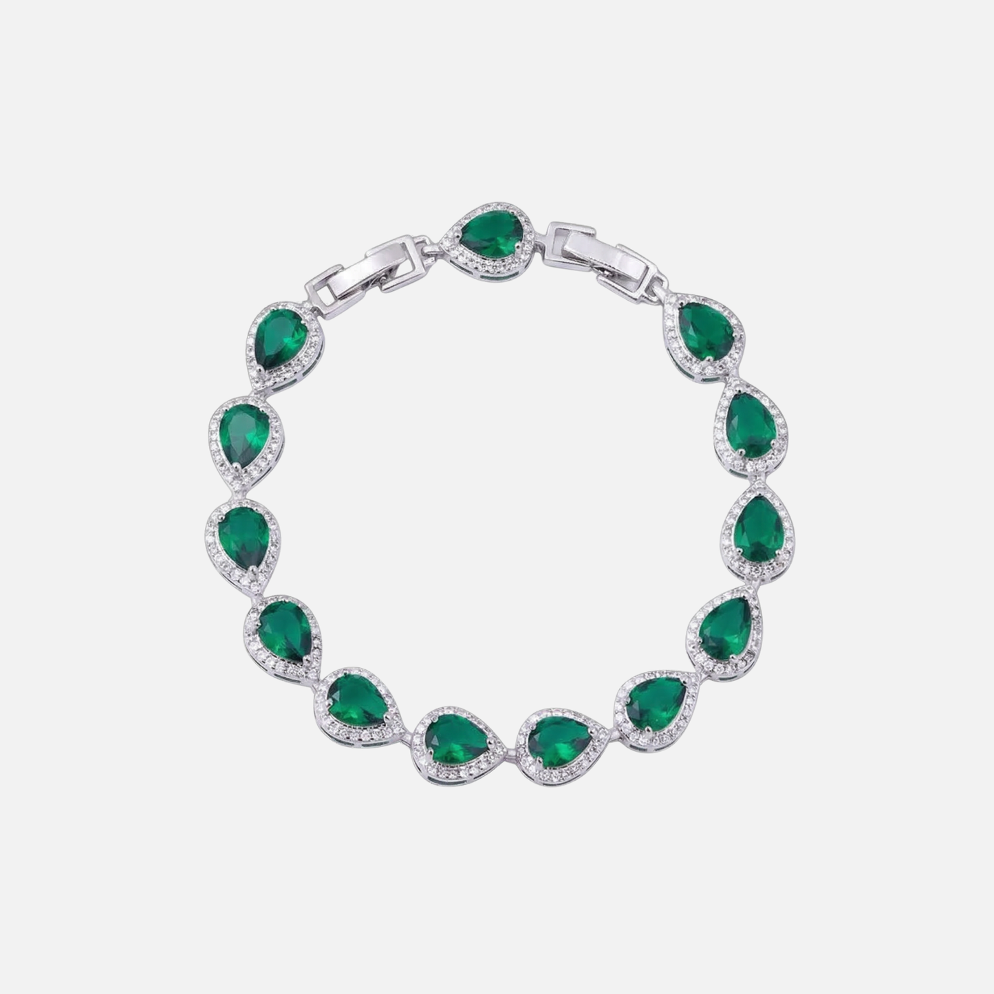 BRACCIALE A Goccia VERDE - ARGENTO