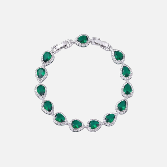 BRACCIALE A Goccia VERDE - ARGENTO