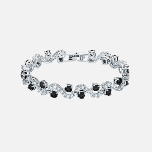 BRACCIALE ARCTIC WAVE A MEZZANOTTE - ARGENTO