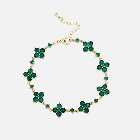 BRACCIALE QUADRIFOGLIO VERDE - ORO