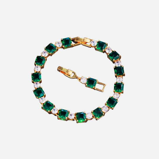 BRACCIALE CUBO VERDE - ORO