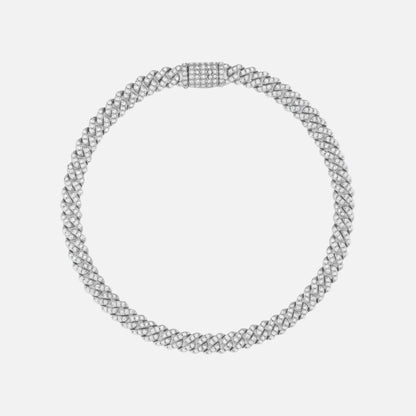 BRACCIALE CUBANO ICED - 6MM - ARGENTO