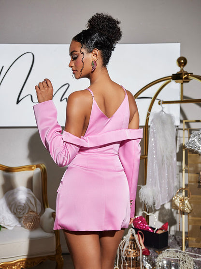 Blazer in Satin Drappeggiato Vila