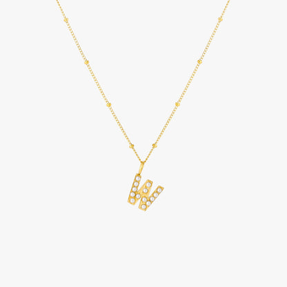 Collana con Iniziale di Perla