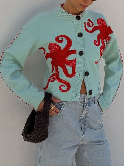 Hannah Octopus Knit Cardigan