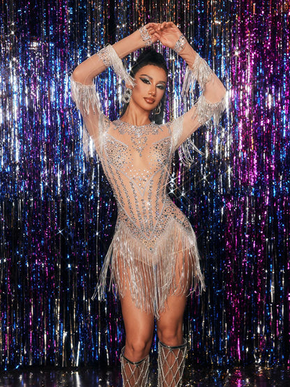 Body con Frange di Cristallo Zene