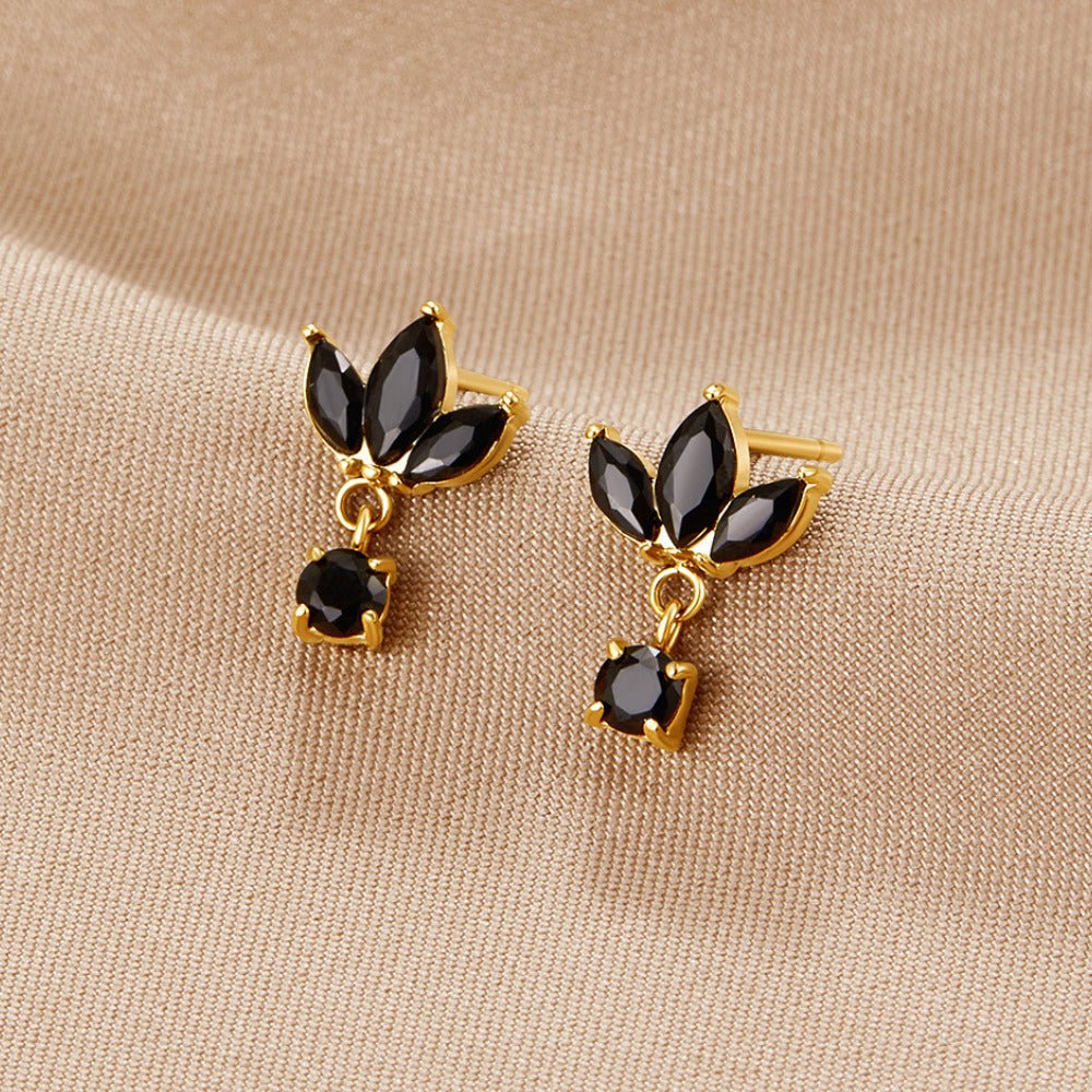 Orecchini Amara Black Crystal Bloom