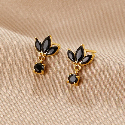 Orecchini Amara Black Crystal Bloom