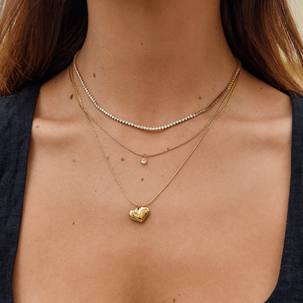 Collana con pendente a cuore a strati Amari