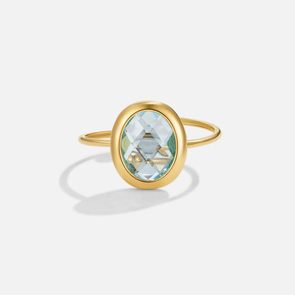 Anello in Oro con Cristallo Acquamarina
