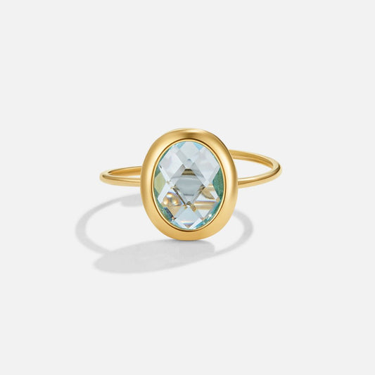 Anello in Oro con Cristallo Acquamarina