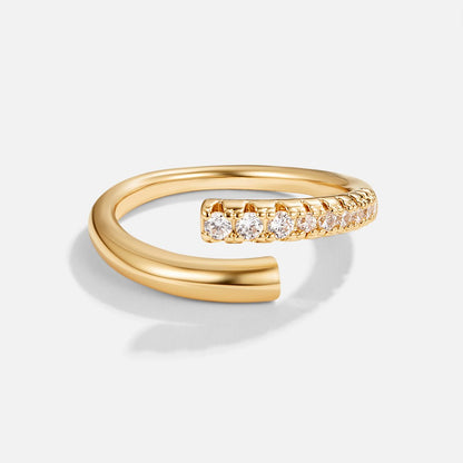 Anello Avvolgente in Oro e Cristallo Arya