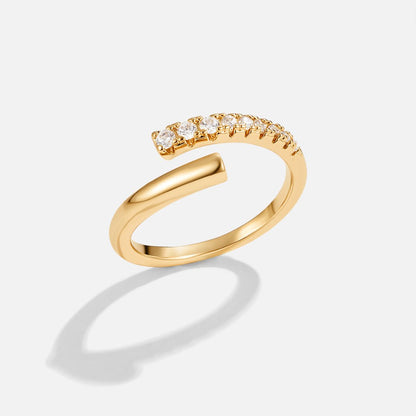 Anello Avvolgente in Oro e Cristallo Arya