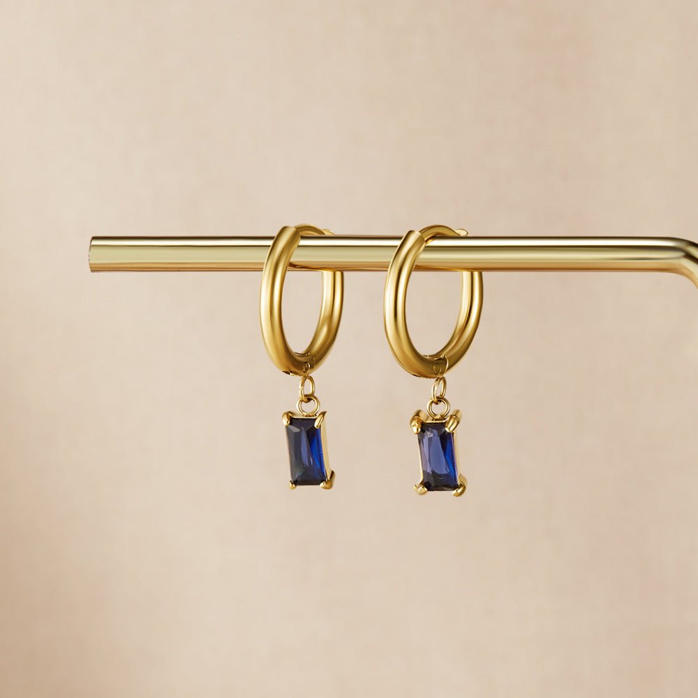 Orecchini a Goccia di Cristallo Blu Avery
