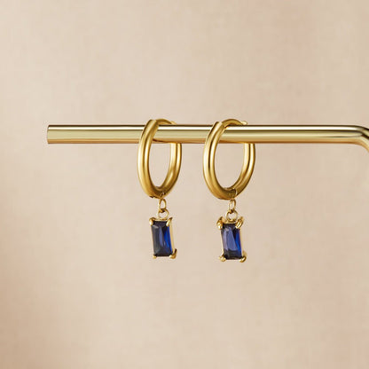 Orecchini a Goccia di Cristallo Blu Avery