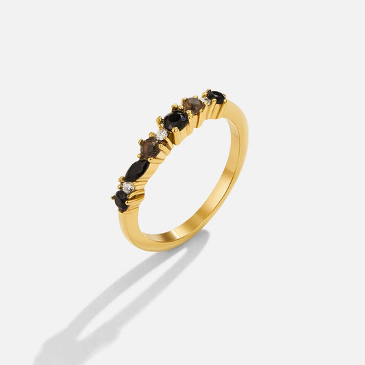 Anello Eternità in Obsidiana Nera