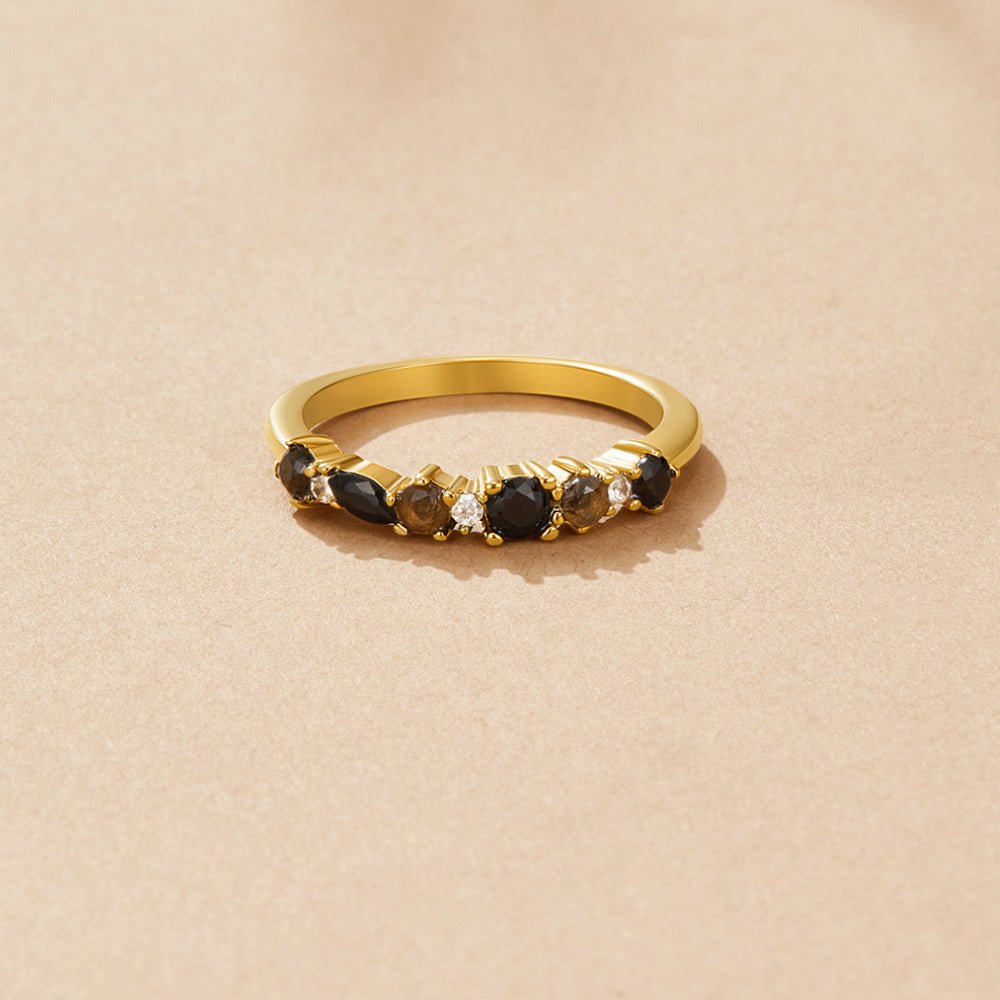 Anello Eternità in Obsidiana Nera