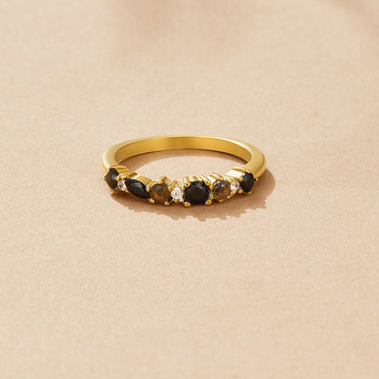 Anello Eternità in Obsidiana Nera