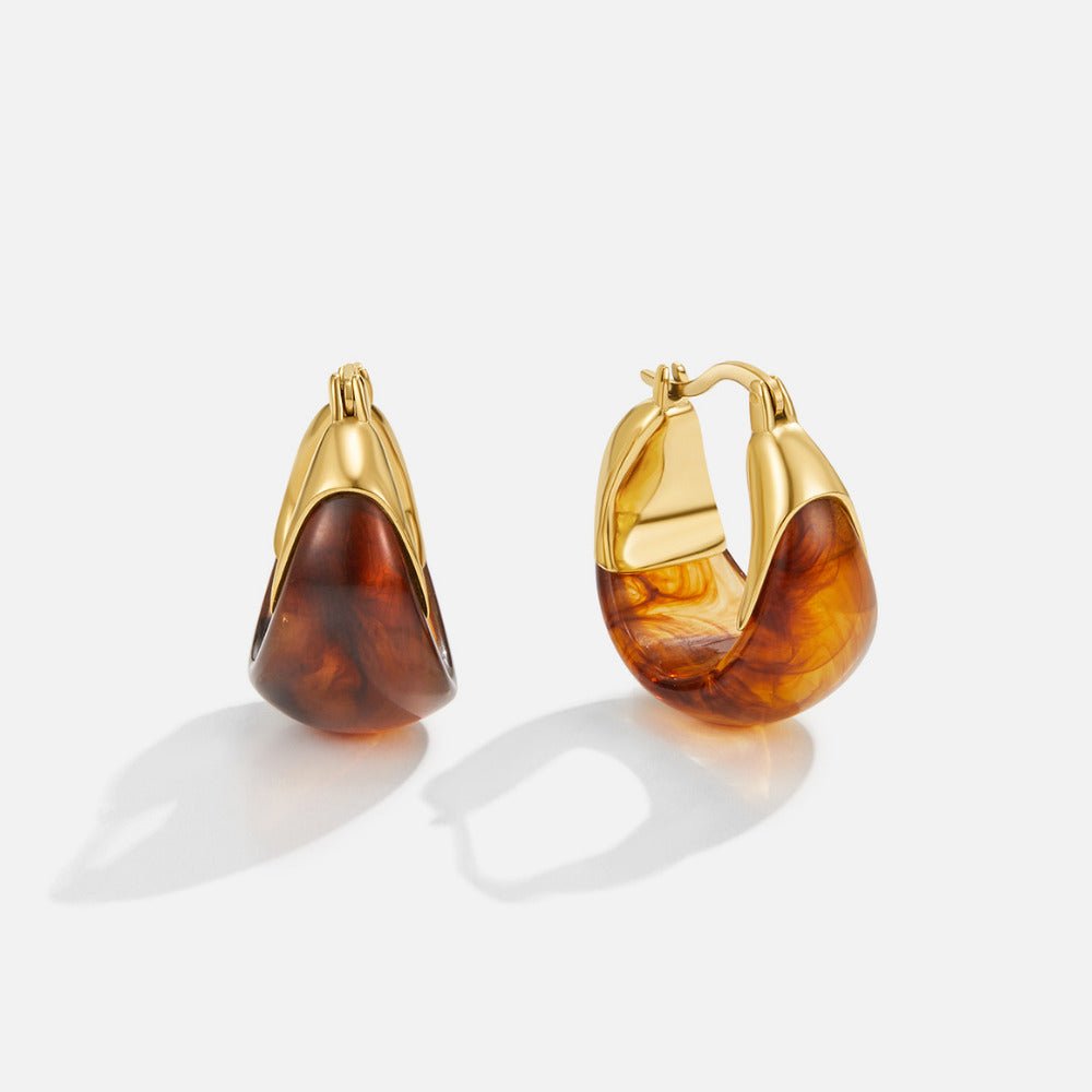 Orecchini a cerchio Brown Tahiti