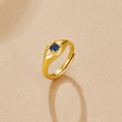 Anello Celeste Blu a Stella