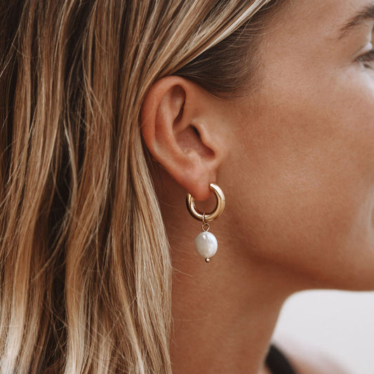 Orecchini a Cerchio con Perle Spesse