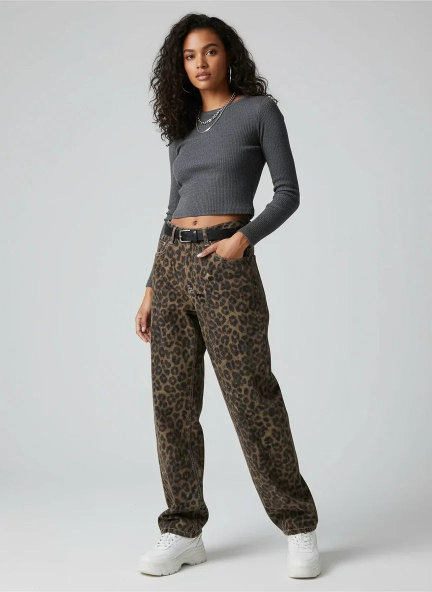 Savora Leopard Jeans