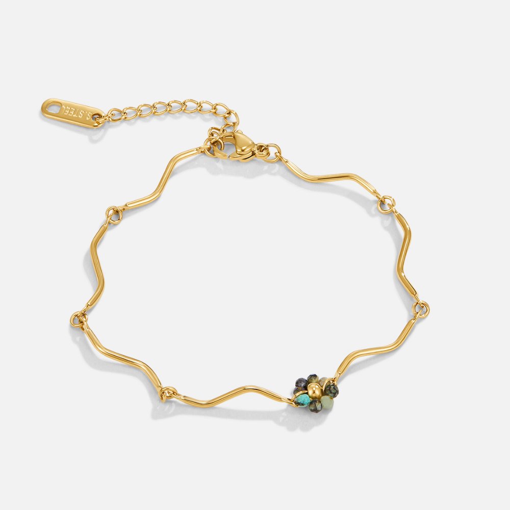Bracciale in Oro con Pietre di Fiori della Foresta