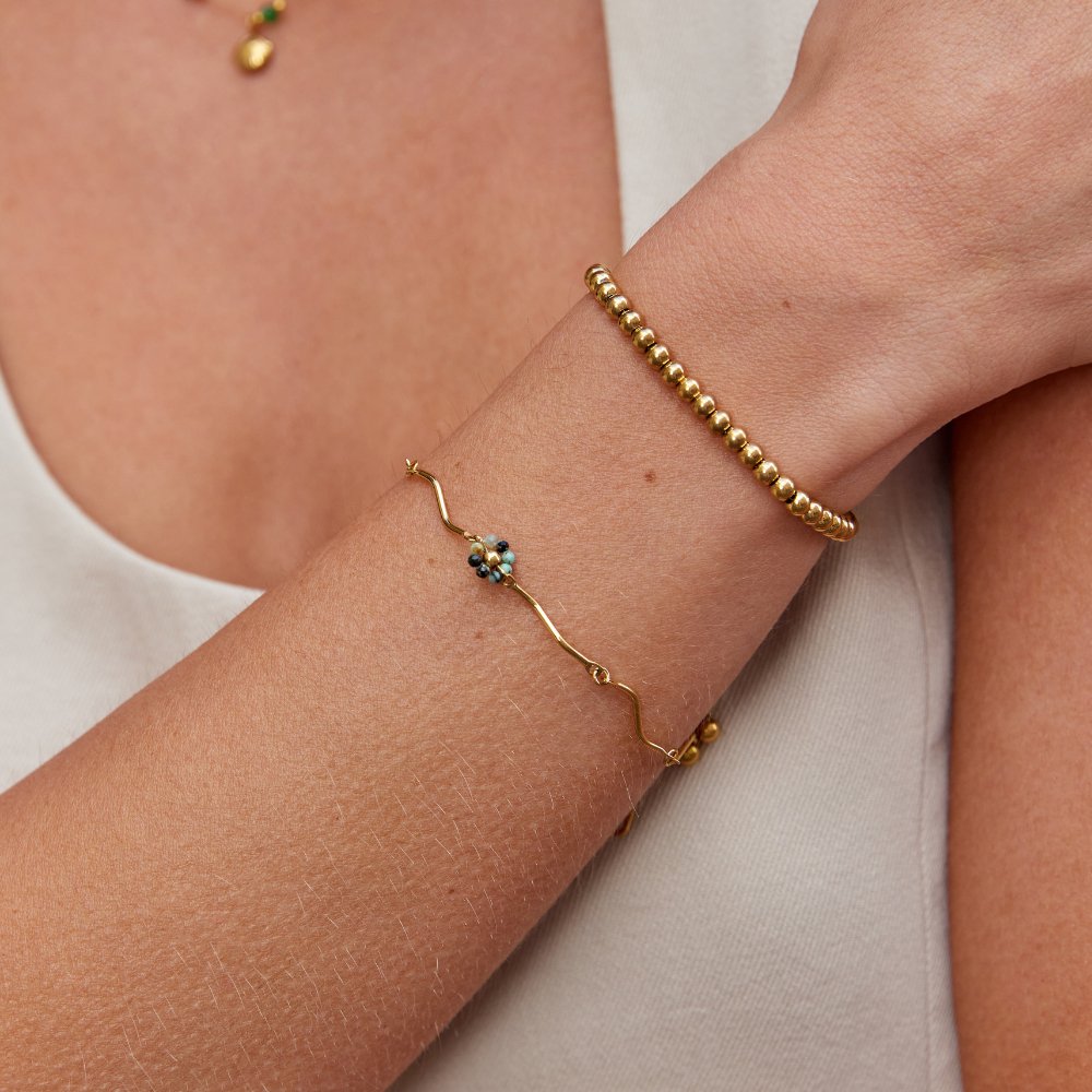 Bracciale in Oro con Pietre di Fiori della Foresta