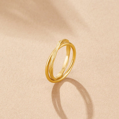 Anello d'Oro Eternamente Intrecciato