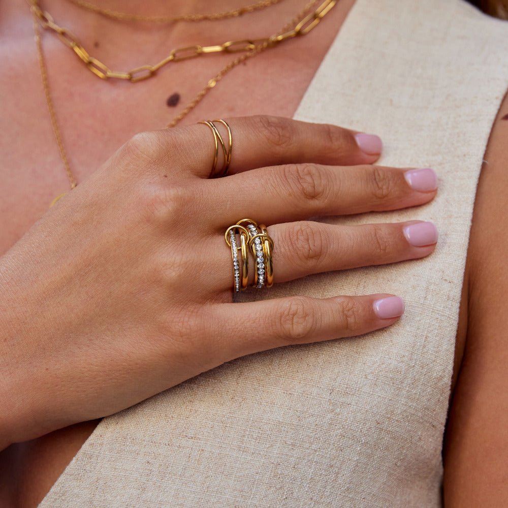 Anello in Cristallo e Oro 'Forever'