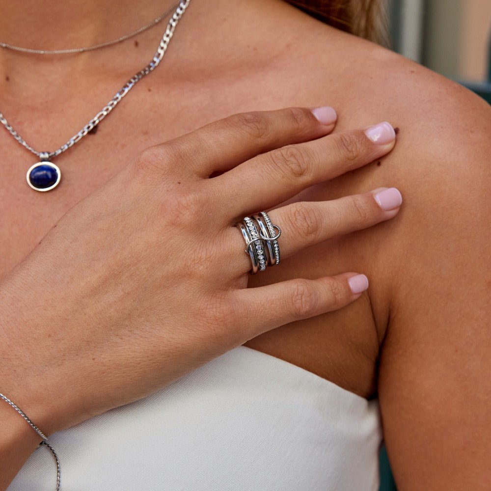 Anello in Cristallo e Argento 'Forever'