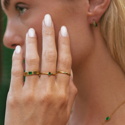 Anello Chunky in Smeraldo