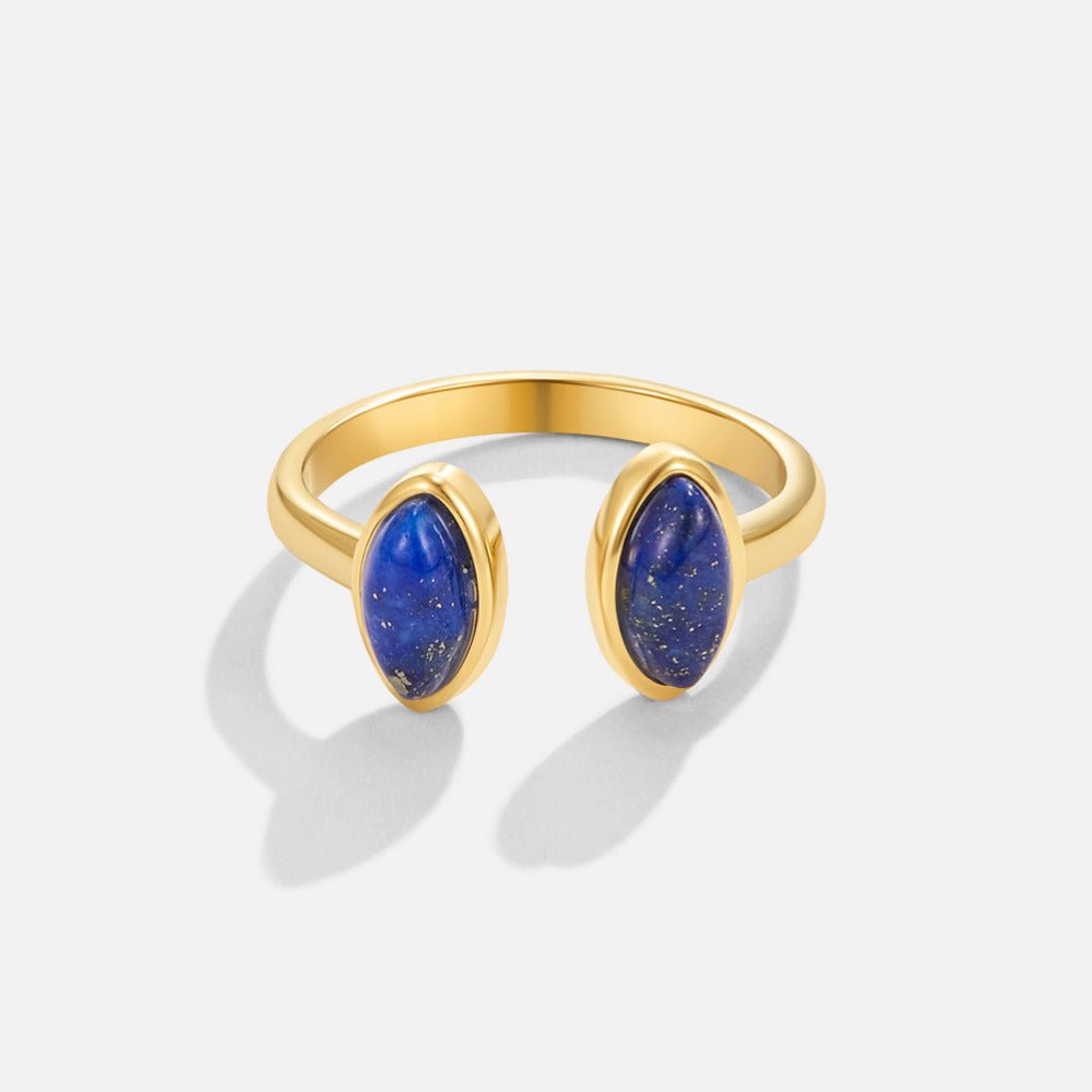 Anello avvolgente in Lapis Lazuli dorato
