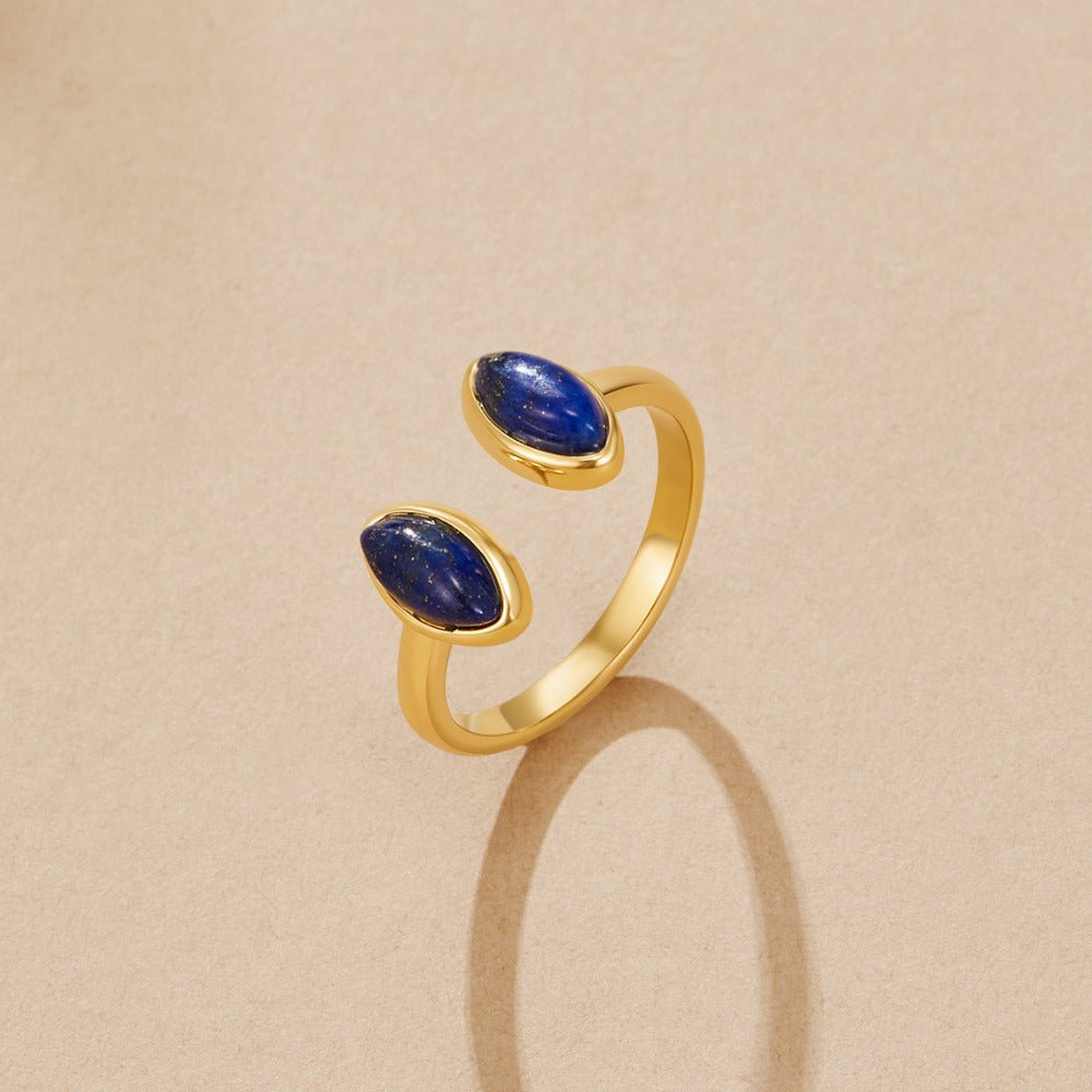 Anello avvolgente in Lapis Lazuli dorato
