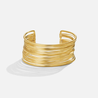 Bracciale largo in oro Leona