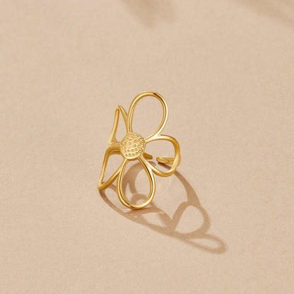 Anello Fiore Margherita Dorata