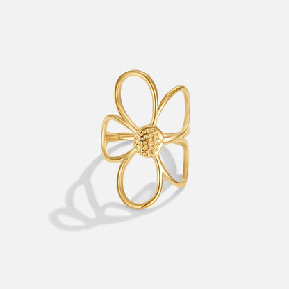 Anello Fiore Margherita Dorata