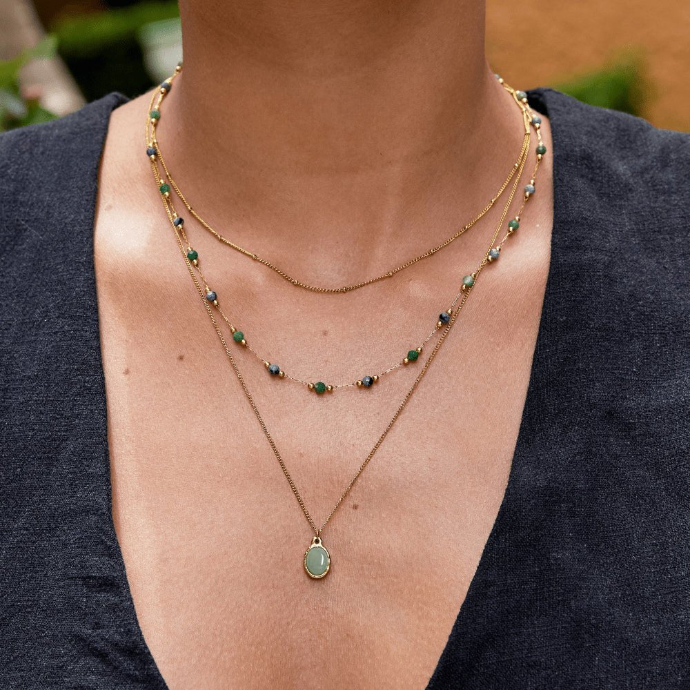 Collana con pendente in Avventurina Verde
