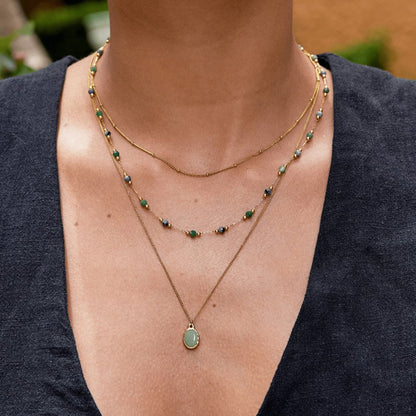 Collana con pendente in Avventurina Verde