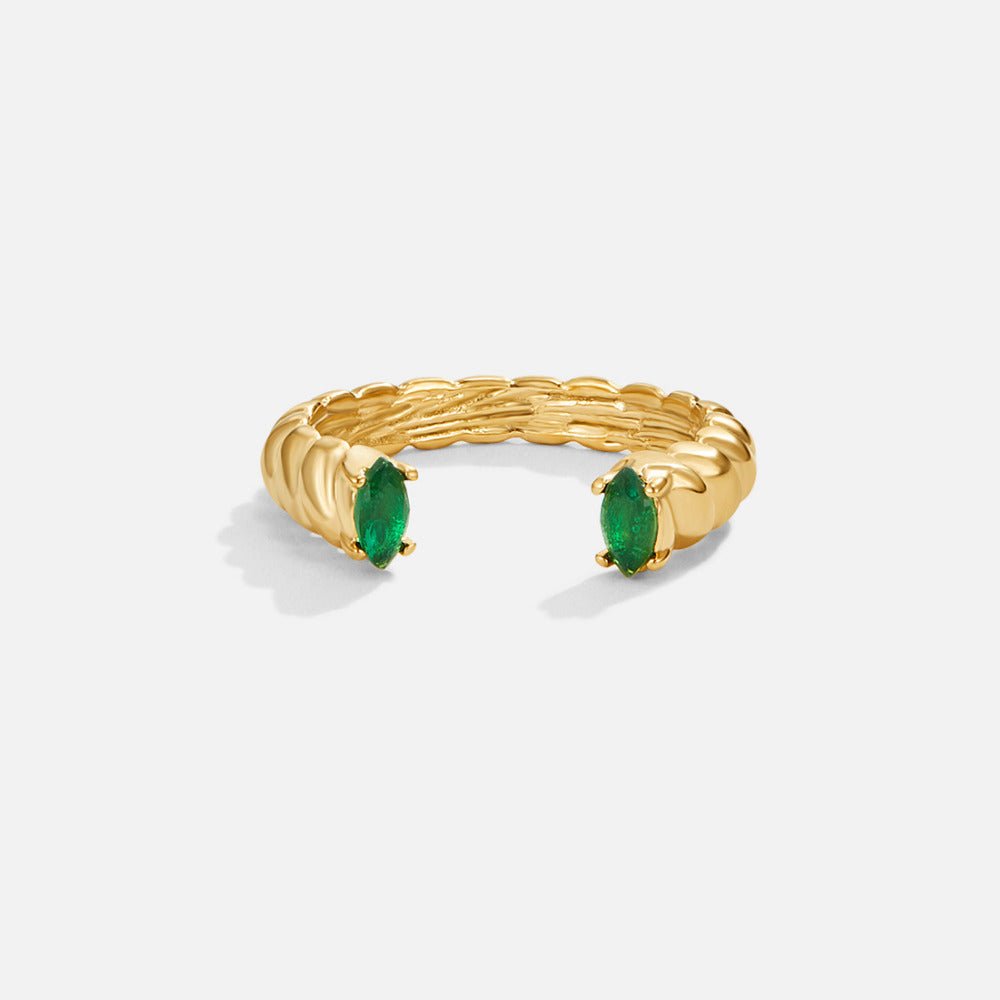 Anello Cuff in Smeraldo Verde