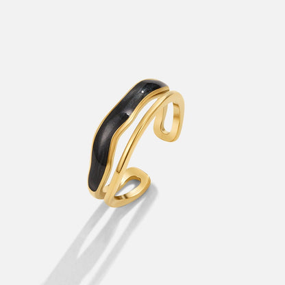Anello Layered Black Sahara Gold